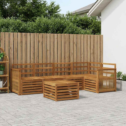 Outdoor Sofa Set 5 pcs Natural Solid Acacia Wood