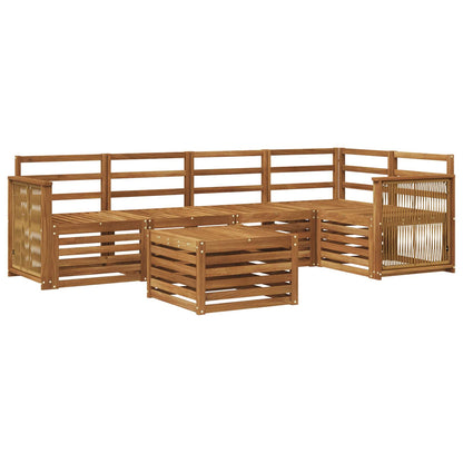 Sectional Sofa Set 5 pcs Natural Solid Acacia Wood