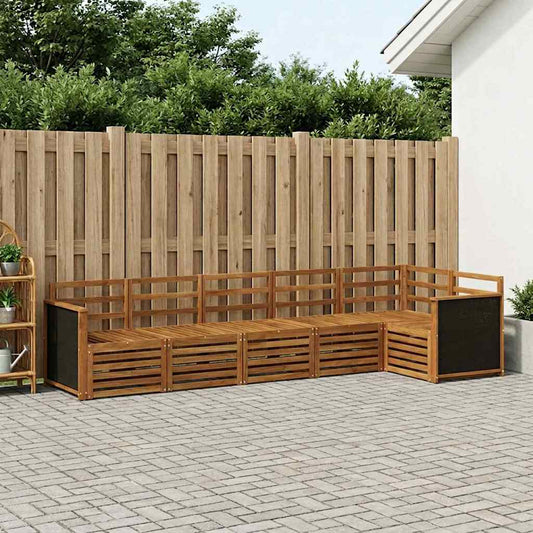 Outdoor Sofa Set 5 pcs Natural Solid Acacia Wood