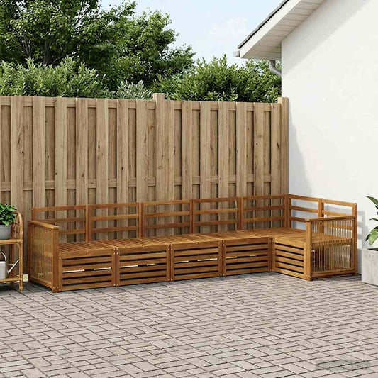 Outdoor Sofa Set 5 pcs Natural Solid Acacia Wood
