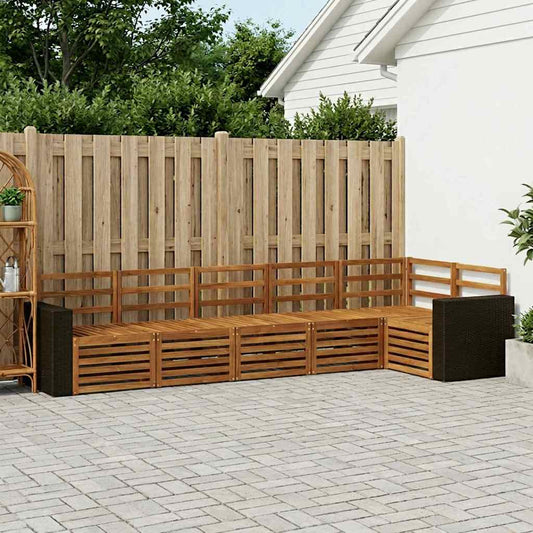 Outdoor Sofa Set 6 pcs Natural Polyester