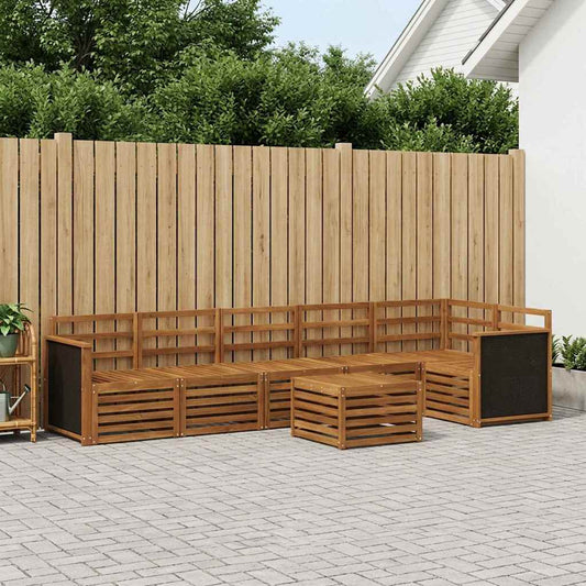 Outdoor Sofa Set 6 pcs Natural Solid Acacia Wood