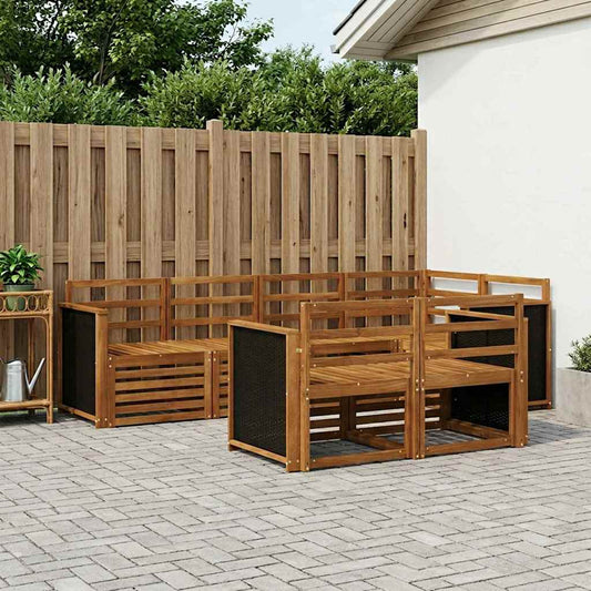 Outdoor Sofa Set 6 pcs Natural Solid Acacia Wood