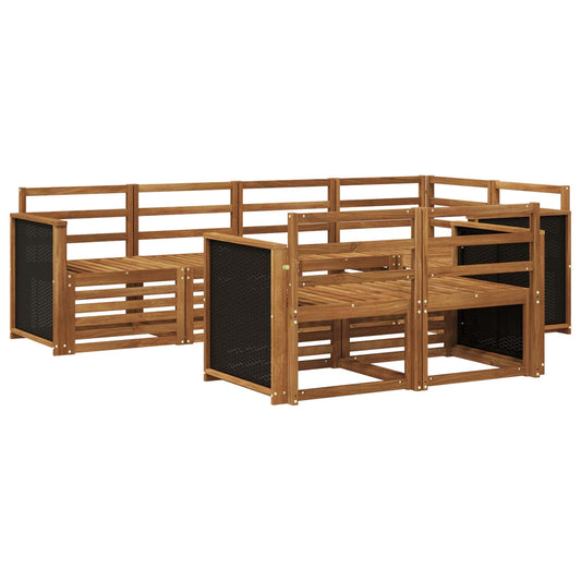 Outdoor Sofa Set 6 pcs Natural Solid Acacia Wood