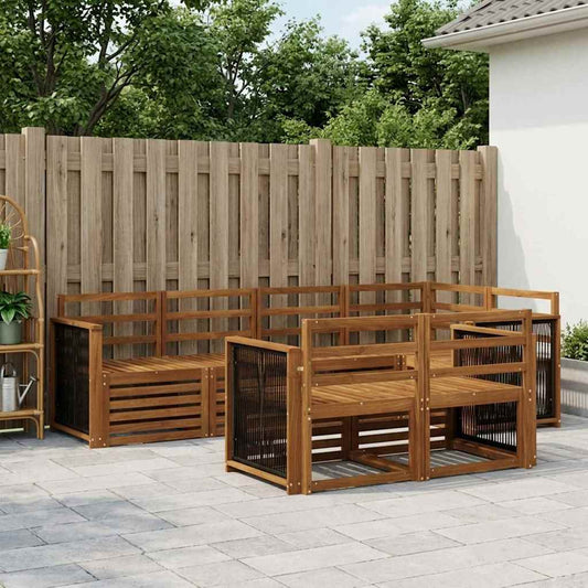 Outdoor Sofa Set 6 pcs Natural Solid Acacia Wood