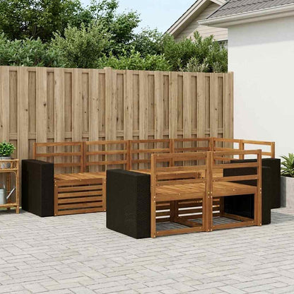 Outdoor Sofa Set 7 pcs Natural Polyester