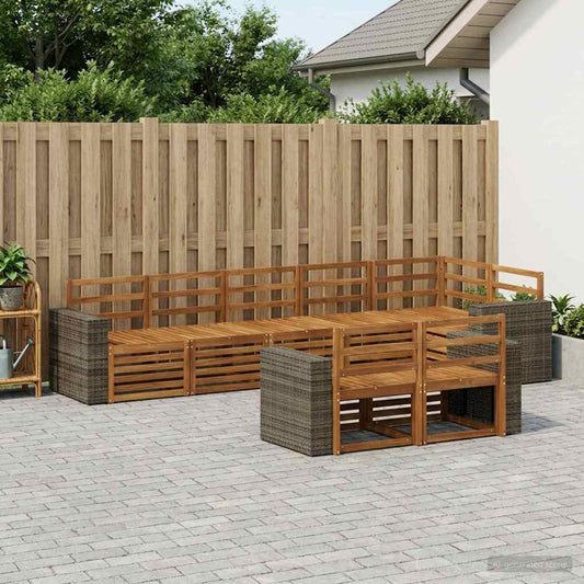 Outdoor Sofa Set 8 pcs Polyester