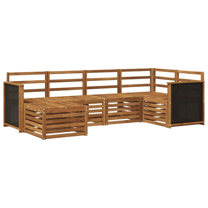 Sectional Sofa Set 5 pcs Natural Solid Acacia Wood