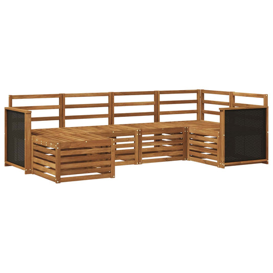 Outdoor Sofa Set 5 pcs Natural Solid Acacia Wood