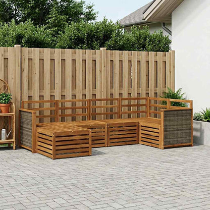 Outdoor Sofa Set 5 pcs Natural Solid Acacia Wood