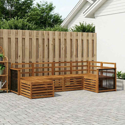 Outdoor Sofa Set 5 pcs Natural Solid Acacia Wood