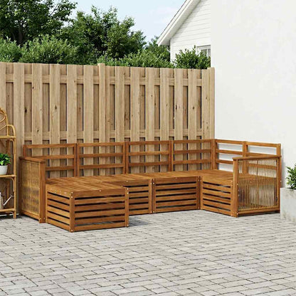 Outdoor Sofa Set 5 pcs Natural Solid Acacia Wood