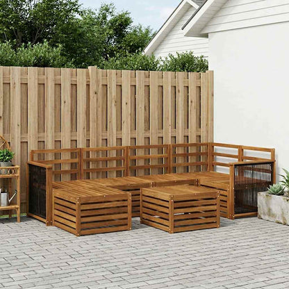 Outdoor Sofa Set 6 pcs Natural Solid Acacia Wood