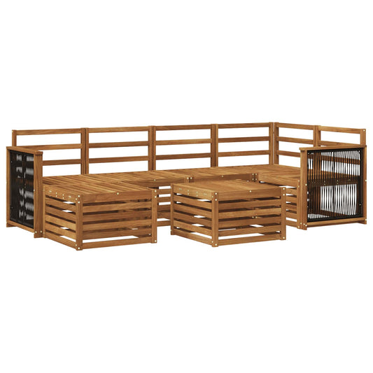 Outdoor Sofa Set 6 pcs Natural Solid Acacia Wood