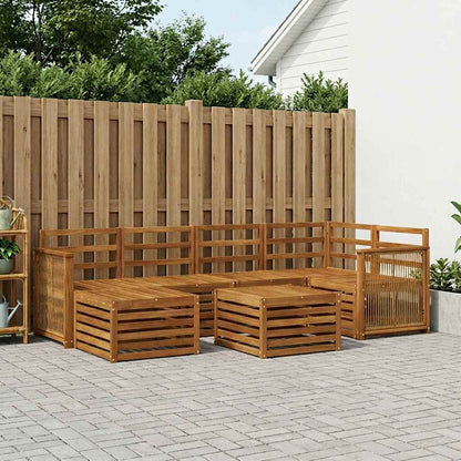 Outdoor Sofa Set 6 pcs Natural Solid Acacia Wood
