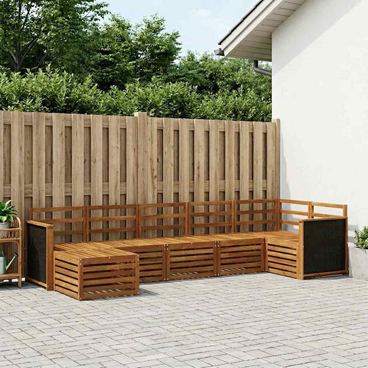 Outdoor Sofa Set 6 pcs Natural Solid Acacia Wood