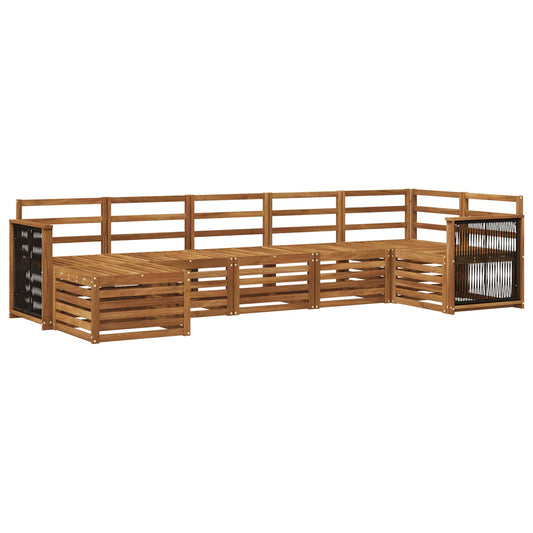 Outdoor Sofa Set 6 pcs Natural Solid Acacia Wood