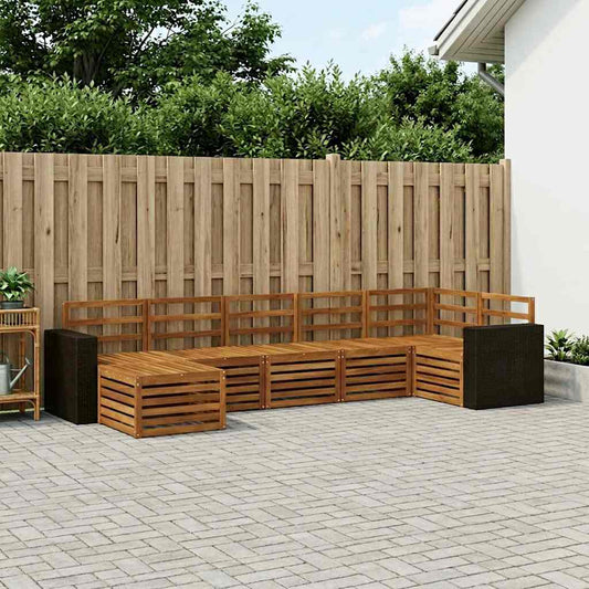 Outdoor Sofa Set 7 pcs Natural