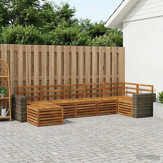 Outdoor Sofa Set 7 pcs Natural