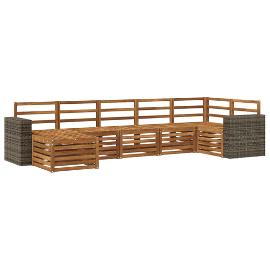 Outdoor Sofa Set 7 pcs Natural
