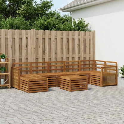 Outdoor Sofa Set 7 pcs Natural Solid Acacia Wood