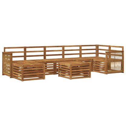 Outdoor Sofa Set 7 pcs Natural Solid Acacia Wood