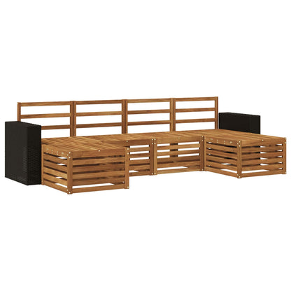 Sofa Sets 6 pcs Natural Solid Acacia Wood