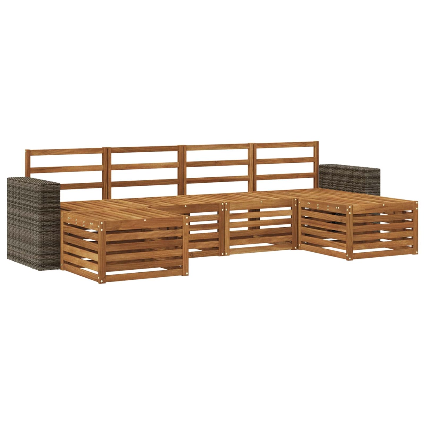 Sofa Sets 6 pcs Natural Solid Acacia Wood