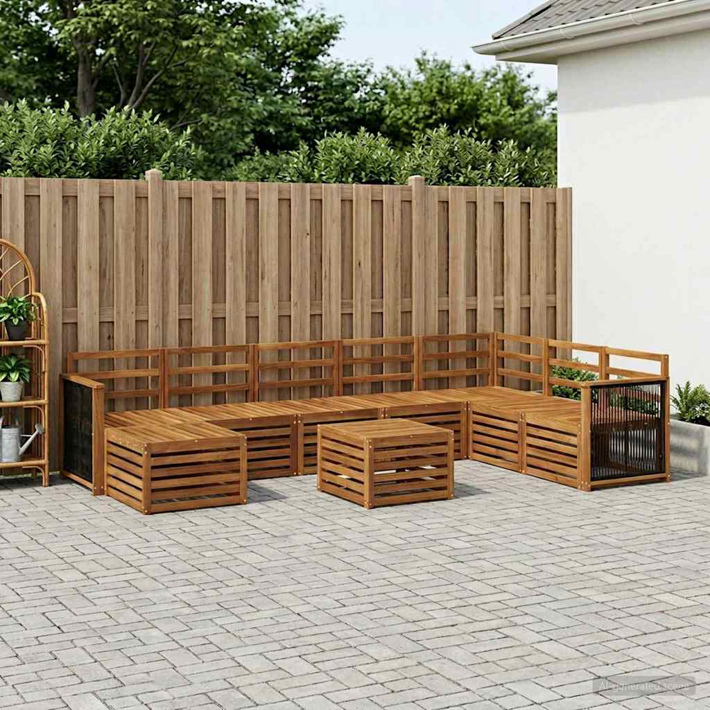 Outdoor Sofa Set 6 pcs Natural Solid Acacia Wood