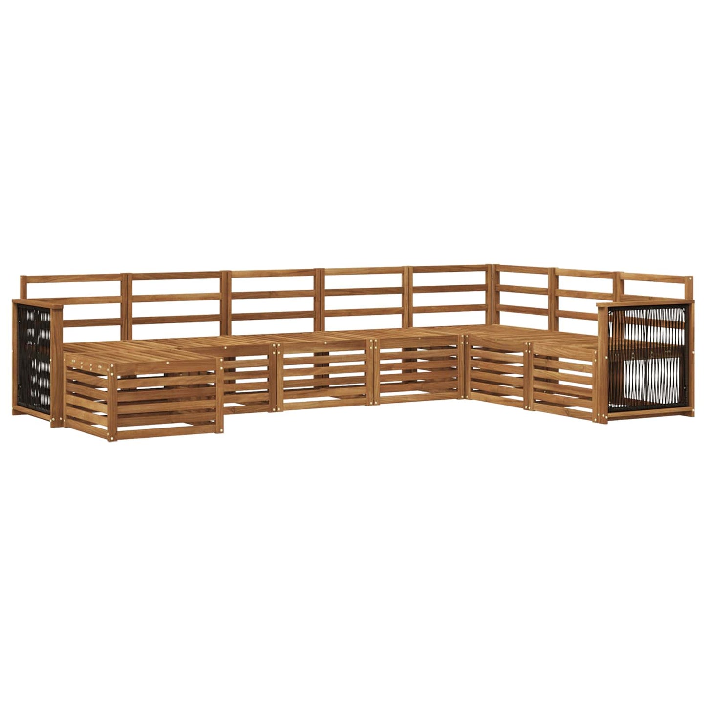 Outdoor Sofa Set 6 pcs Natural Solid Acacia Wood