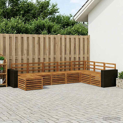 Outdoor Sofa Set 8 pcs Natural Solid Acacia Wood