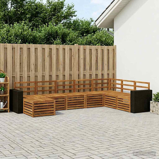 Outdoor Sofa Set 8 pcs Natural Solid Acacia Wood
