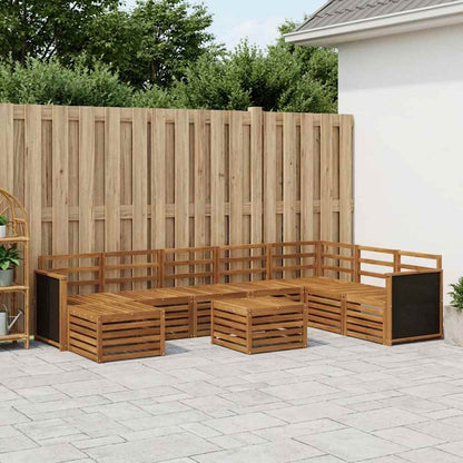 Outdoor Sofa Set 7 pcs Natural Solid Acacia Wood
