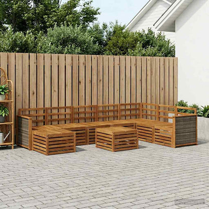 Outdoor Sofa Set 7 pcs Natural Solid Acacia Wood