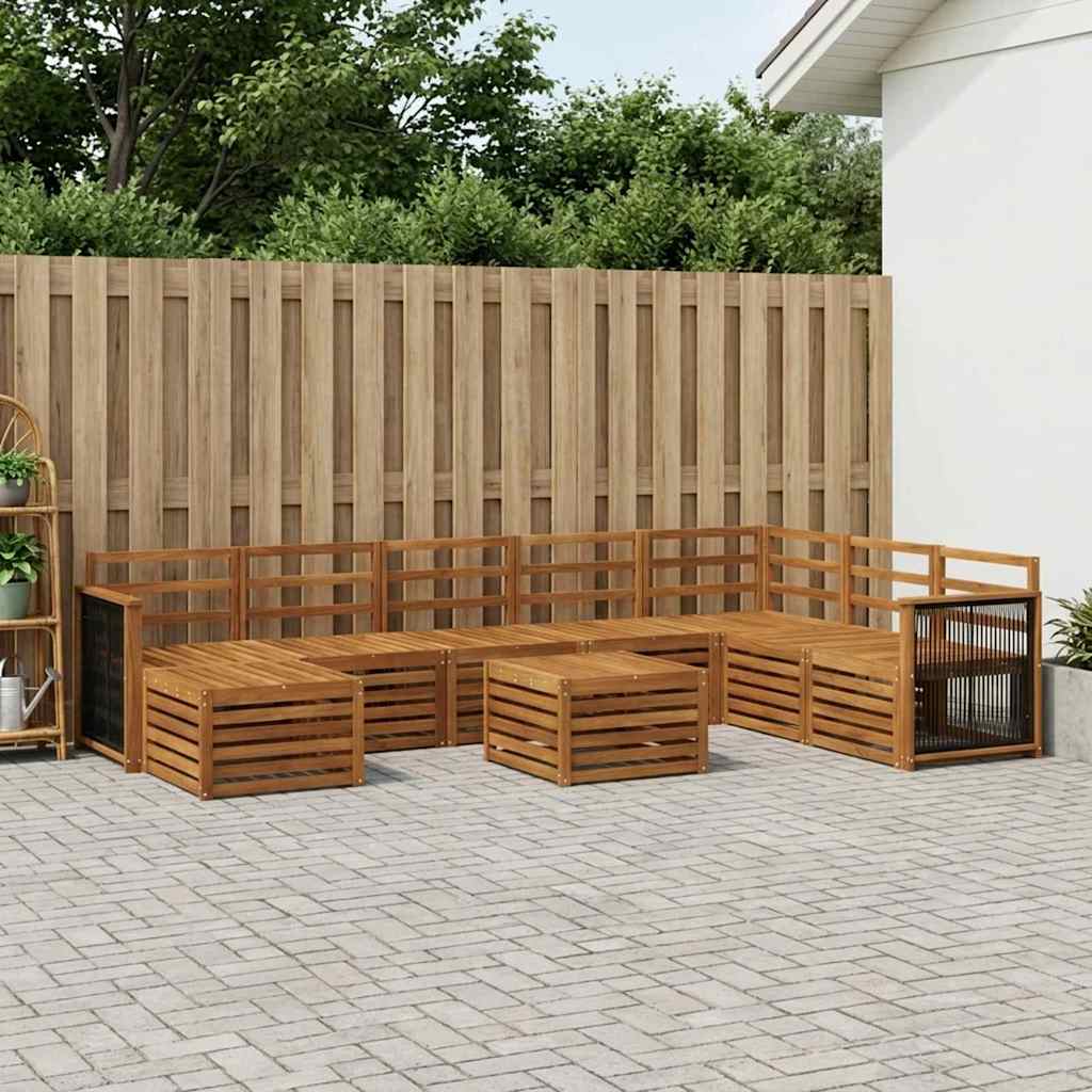 Outdoor Sofa Set 7 pcs Natural Solid Acacia Wood