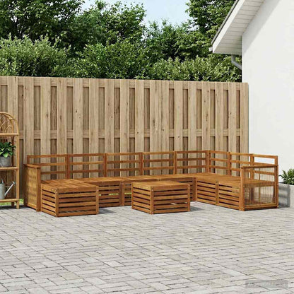 Outdoor Sofa Set 7 pcs Natural Solid Acacia Wood