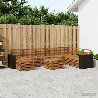 Outdoor Sofa Set 9 pcs Natural Solid Acacia Wood