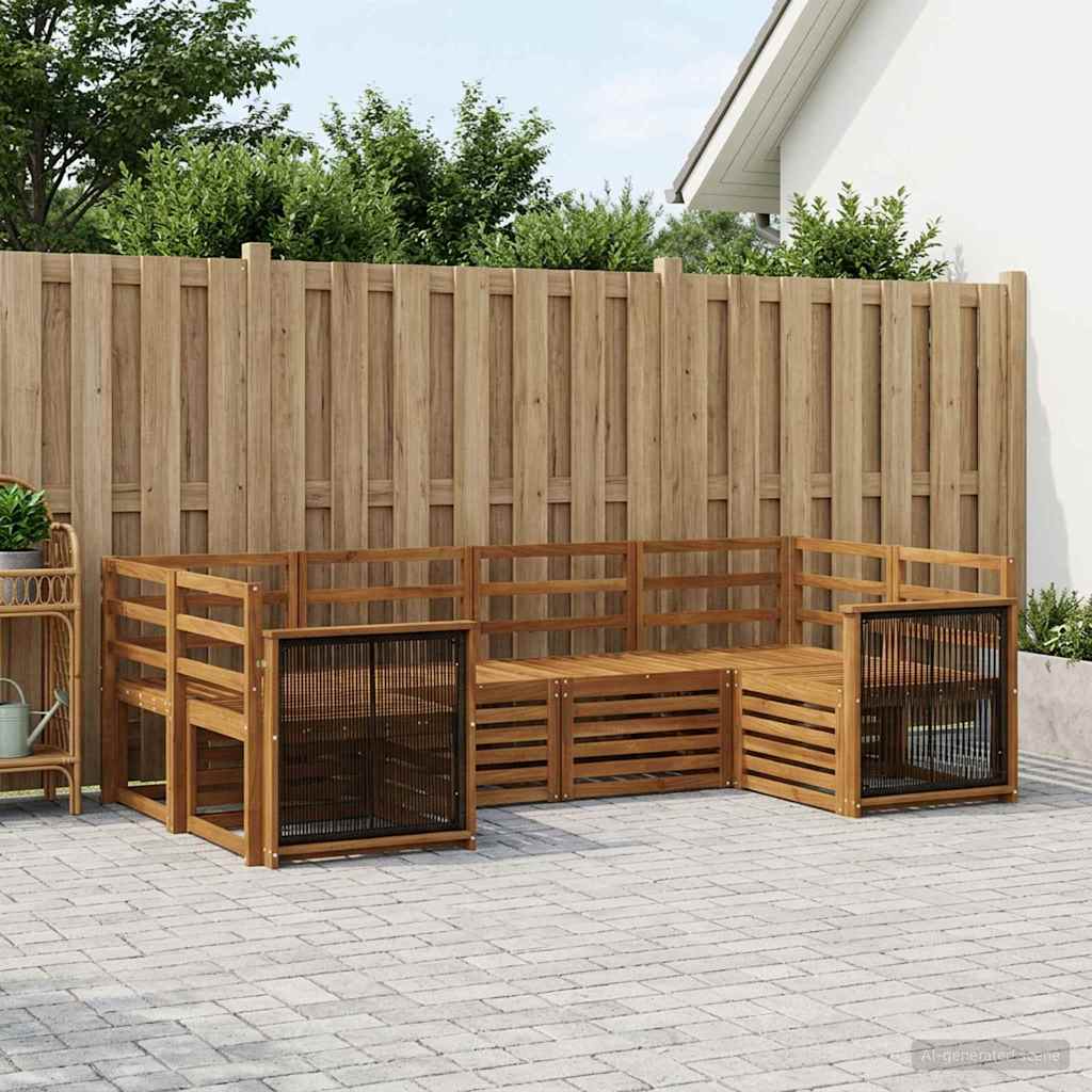 Outdoor Sofa Set 5 pcs Natural Solid Acacia Wood