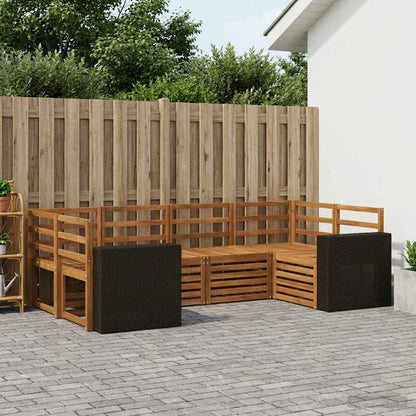 Outdoor Sofa Set 6 pcs Natural Solid Acacia Wood