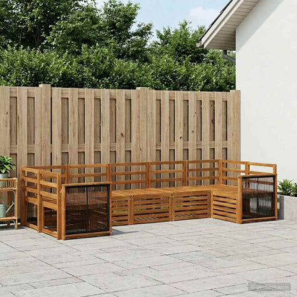Outdoor Sofa Set 6 pcs Natural Solid Acacia Wood