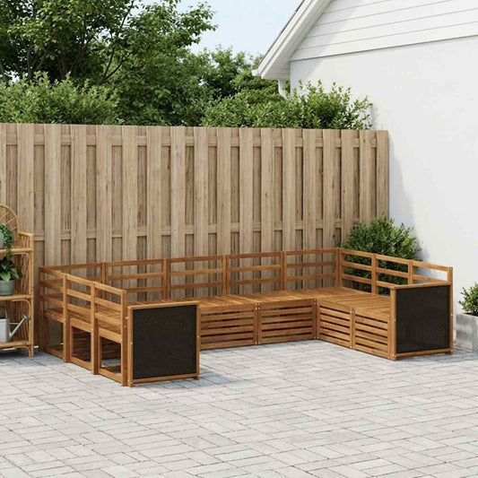 Outdoor Sofa Set 7 pcs Natural Solid Acacia Wood