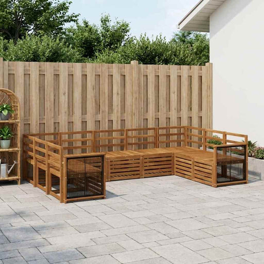 Outdoor Sofa Set 7 pcs Natural Solid Acacia Wood