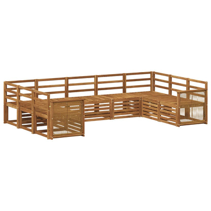 Sectional Sofa Set 7 pcs Natural Solid Acacia Wood