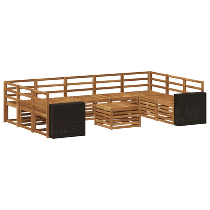 Sofa Sets 10 pcs Natural Solid Acacia Wood