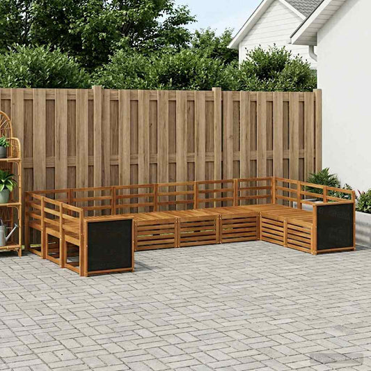 Outdoor Sofa Set 7 pcs Natural Solid Acacia Wood