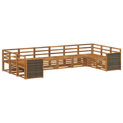 Sectional Sofa Set 7 pcs Natural Solid Acacia Wood