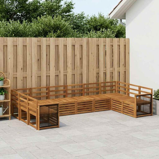 Outdoor Sofa Set 7 pcs Natural Solid Acacia Wood