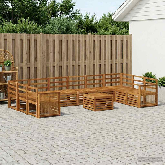Outdoor Sofa Set 8 pcs Natural Solid Acacia Wood