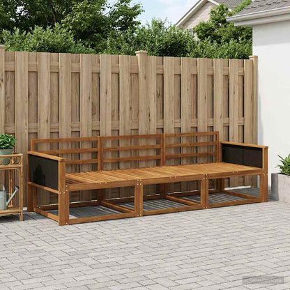 Outdoor Sofa Set 3 pcs Natural Solid Acacia Wood