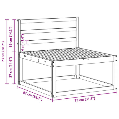 Outdoor Sofa Set 3 pcs Natural Solid Acacia Wood